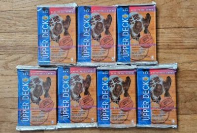 7 packs of 1993-94 Upper Deck SERIES 1 NBA Basketball Sealed/unopened