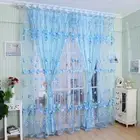 Floral Tulle Voile Door Window Curtain Drape Panel Sheer Scarf Valances Divid>>P