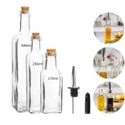 Olive Oil Pourer Bottle with Cork Lid Spout Condiments Bottle Vinegar Dispenser