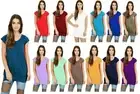 Womens Ladies Plus Size Tunic Top Short Sleeve Casual Summer Gathering Tee Shirt