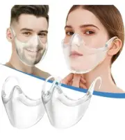 Transparent_Face_Mask, Clear Combine Plastic Reusable Clear Face Bandanas
