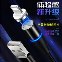 在飛比找蝦皮購物優惠-萬核正品！第七代圓頭磁吸充電線QC3.0雙面傳輸充電線 超強