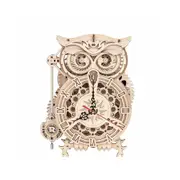 Rokr Owl Clock Mechanical Gears 3D Wooden Puzzle Model Assembly Kit