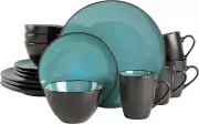 16 Piece Gibson Soho Lounge round Reactive Glaze Stoneware set .