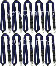 10 LANYARDS w/Detachable Key Chain Thin Blue Line Police Officer Law Enforcement