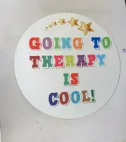 Going To Therapy Is Cool! Round mouse pad 2r