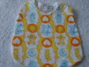 Care Bears Yellow Baby Bib Cotton Front Towelling Back Handmade