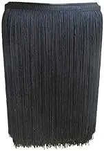 10 Metres Length 30 cm Wide Tassel Cut Fringe Cut Fringe Trim DIY Trimming Costume Latin Dress Garment Apparel Lace Trim Sewing Accessories (Black)