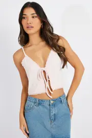 Pink Tie Up Top - Size 12, Women's Bolero