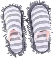 Chenille Slippers Household Floor Cleaners Dust Removal Microfiber Sole Grey
