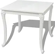 vidaXL Contemporary Glossy White Dining Table - Space-Saving Square Shape Lightweight Plastic Legs in Modern Style