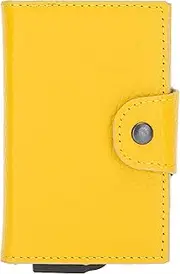 [LEV AKSESUAR] Genuine Leather Pop-Up Wallet with Card Holder, Detachable Card Holder, Luxury Slim and Minimalist Card Cases & Money Organisers, Snap Closure Travel Wallet for Men and Women - Mondello (FL12)