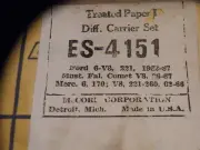 NOS McCord Diff Gasket Ford 6 V8 221 62-67 Mustang Falcon Comet 66-67 ES-4151