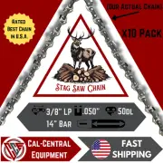 10 Pack 14" Chainsaw Chain 3/8LP-050-50DL fits Stihl 91VXL050G 91PX 63PM50 S50