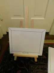 Lot Wooden Table top 16" Tripod Easel Stand w/ 4 sign white boards New Set
