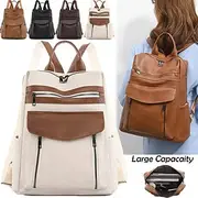 Large Capacity Leather Backpack with Multiple Pockets – Stylish and Durable Back to School, Work, or Travel Bag