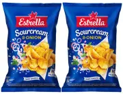2 ESTRELLA Sour Cream & Onion Flavor Potato Chips European Snacks 130g 4.5oz