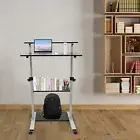 Rolling Laptop Table Desk Height Adjustable Computer Desk Cart Home Office