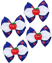 Kisangel 4pcs Hair Bows Clips Durable Bowknot Hair Accessories for Easy Secure Fixation for Daily Wear Special Occasions for Weddings Parties Role Playing