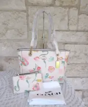 Coach Cammie Tote + Dustbag OR Matching SET Dreamy Land Floral Print Chalk/multi
