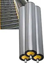 Conveyor Rollers Galvanized Steel Roller, 1 1.3 1.5 2 2.4 inch Diameter Stainless Steel Conveyor Roller Replacement, Conveyor Rollers for Material Handling Set of 3(3set D 60mm/2.4",L 31.5"/800mm)