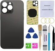 OEM Rear Back Glass Replacement for iPhone 14 Pro 6.1 inches with Reparing Toolkit and Pre-Installed Adhesive (Space Black)