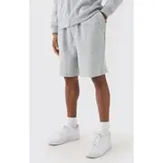 Mens Grey Marl Oversized Drop Crotch Jersey Shorts
