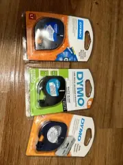 LOT 3 OEM GENUINE DYMO LABEL TAPE LETRATAG LABEL MAKER 12mm WHITE Metallic Q6