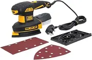 Finishing Sander 240V Power Tool, Corded Electric Power Sander Plus 2 Sanding Pads, Dust Box with 6 Variable Speed for Furniture Finishing