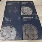 VTG Official Whitman Coin Folders Dimes Quarters Half-Dollars Dollars