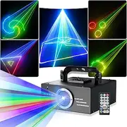 DJ Laser Lights for Party, 3D Animation Laser Projector for Laser Light Show, Beam Effect, DMX512, RGB, Stage Laser Projector, Perfect for Disco, Karaoke, Halloween, Christmas