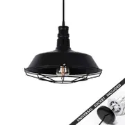 Snap Lighting Reginald Black Cage Downlight to Pendant Light Conversion Kit Small