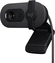 Logitech Brio 100 Full HD Webcam for Meetings and Streaming, Auto-Light Balance, Built-in Mic, Privacy Shutter, USB-A, for Microsoft Teams, Google Meet, Zoom - Graphite
