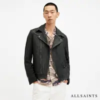 在飛比找momo購物網優惠-【ALLSAINTS】ROSSER 短版復古羊皮騎士皮衣 M