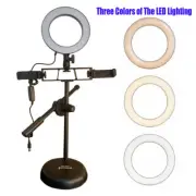 Selfie Ring LED Light Lamp W/ Phone Holdes Mics Stand For Make up Live Stream