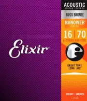 Elixir Acoustic 80/20 Bronze 8-String Baritone Guitar w/ Nanoweb Coating