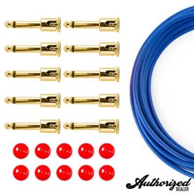 George L's .155 Solderless Pedalboard Cable Gold Red & Blue Kit |10/10/10