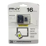 PNY 16 GB microSD High Capacity (microSDHC) with Adapter and Case NJ128905