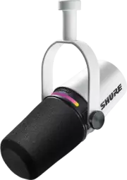 Shure MV7+ XLR/USB-C Dynamic Podcasting Microphone (White)