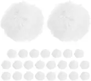 uxcell 25-Pack Faux Fur Pom Poms, 1.2 Inch/ 1.6 cm Soft Fluffy Pompoms Balls Faux Rabbit Fur with Elastic Loop for Hats/Bags/Keychains/Knitting Accessories/DIY Crafts [White]