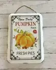 Open Daily Pumpkin Patch Fresh Pies Rustic Enamel Farm Sign Wall Decor