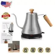 Stainless Steel Gooseneck Kettle with Cork Handle - Perfect for Pour Over Coffee