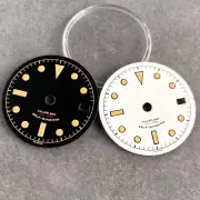 29mm Black White Watch Dial Face Accessories Fit NH34A GMT Automatic Movt Date