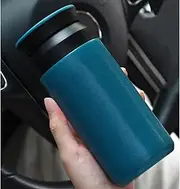 Frafuo Stainless Steel Insulated Water Bottle 350ml - Pocket Size Vacuum Insulated Travel and Sports Bottle with Lid and Removable Filter for Hot or Cold Drinks-Blue