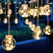 Wishing Ball Curtain Lights USB or Battery Powered LED Fairy Lights for Christmas Tree Decoration -Warm white