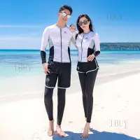 在飛比找蝦皮商城精選優惠-IBUY 泳衣 韓版情侶潛水服2024年夏時尚新款長袖分體運