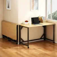在飛比找momo購物網優惠-【生活藏室】帶輪折疊書桌/工作桌80cm寬(折疊桌 書桌 工