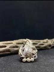 Native American Navajo plain sterling silver leaf ring size 8.75