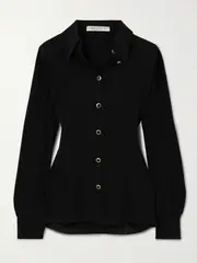 [Alessandra Rich] Alessandra Rich - Silk-crepe Shirt - Black - IT38 IT 38 Black