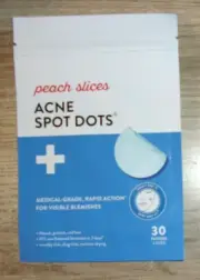 Peach Slices Acne Blemish Spot Dots 30 Patches 3 Sizes Peach & Lily Exp 06/25